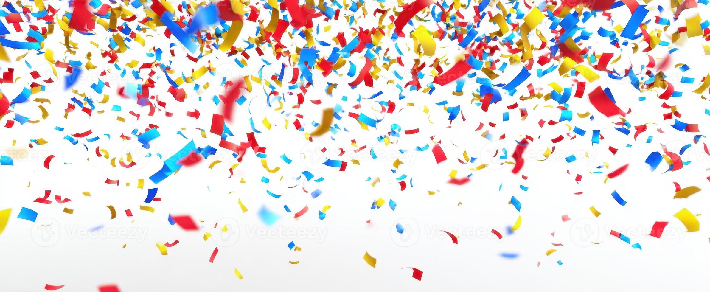 The vibrant shower of colorful confetti celebrating a joyful occasion. photo