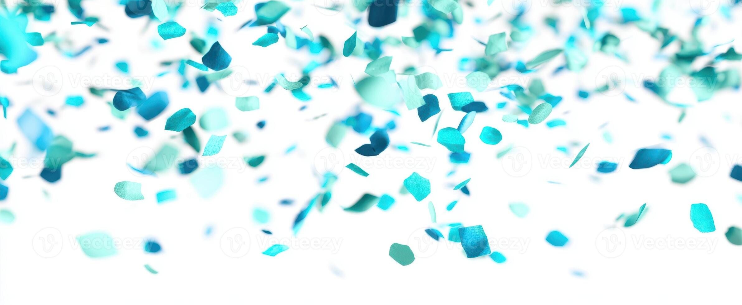 The colorful confetti floating joyfully in a bright celebration atmosphere. photo