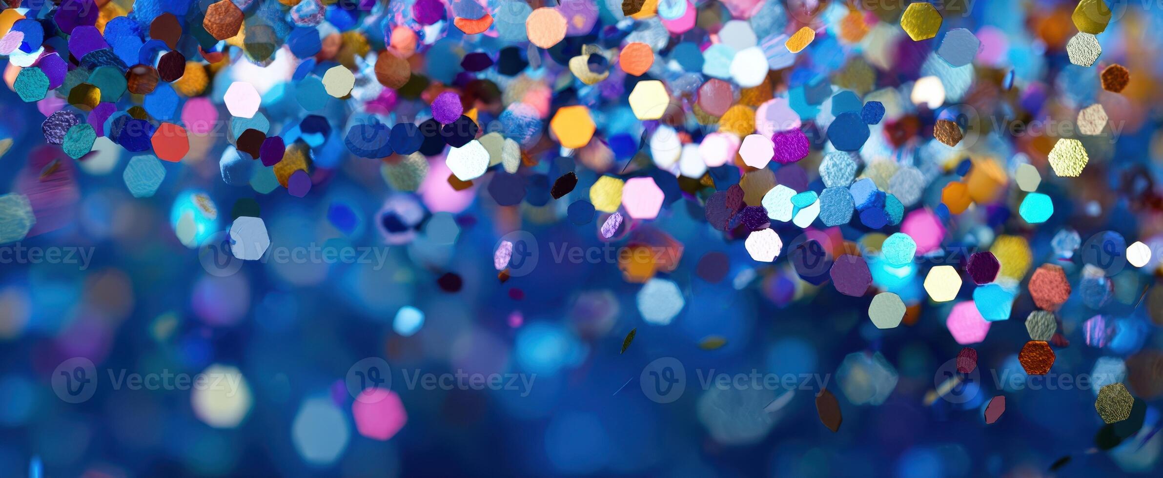 The sparkling hexagonal glitter creating a vibrant party atmosphere photo