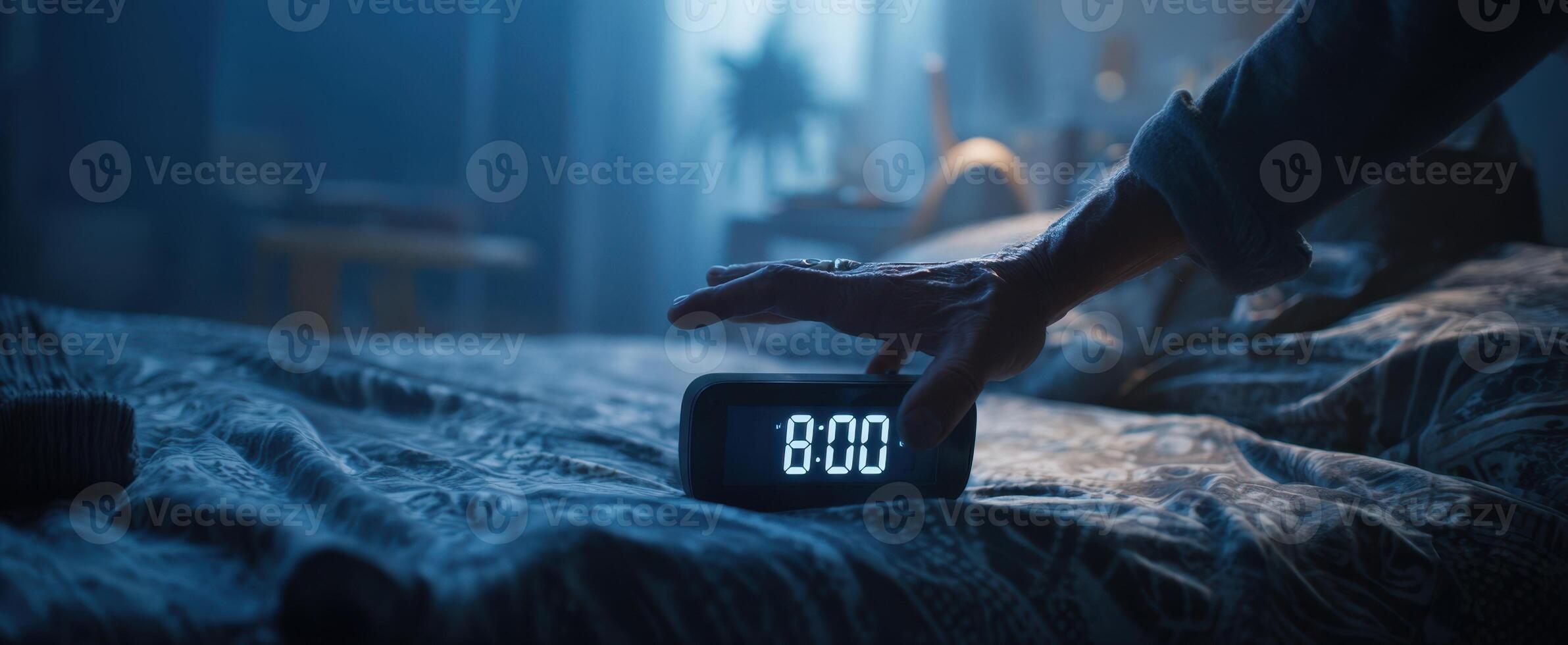 The digital alarm clock signaling the start of a new day photo