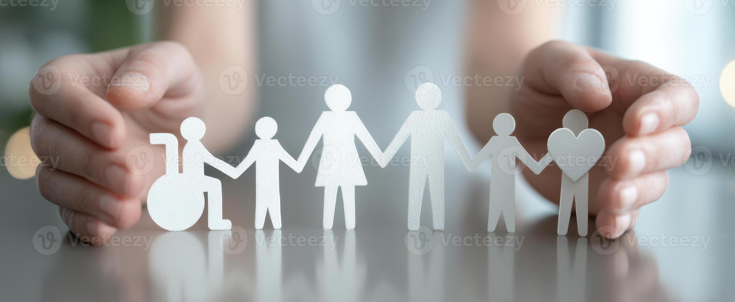 The Hands of Unity Supporting a Diverse Family Concept. photo
