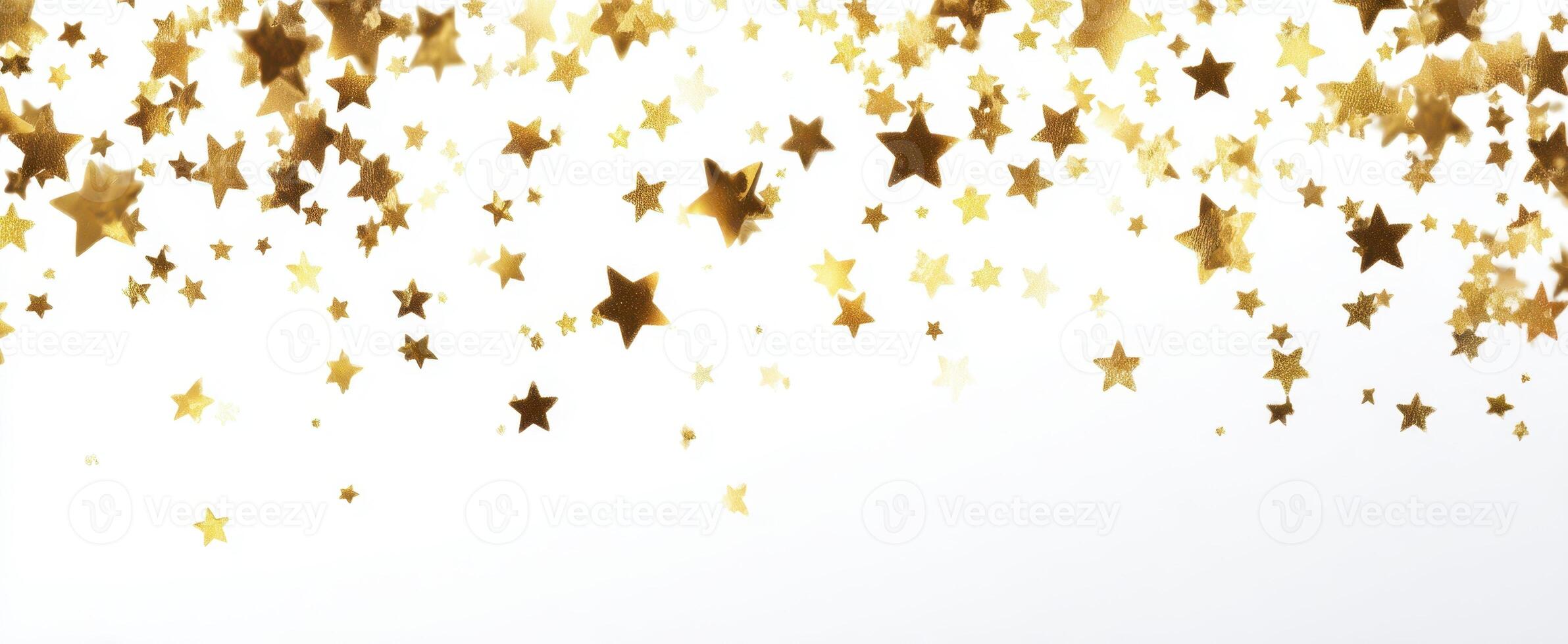 The dazzling golden stars creating a festive atmosphere for celebrations. photo