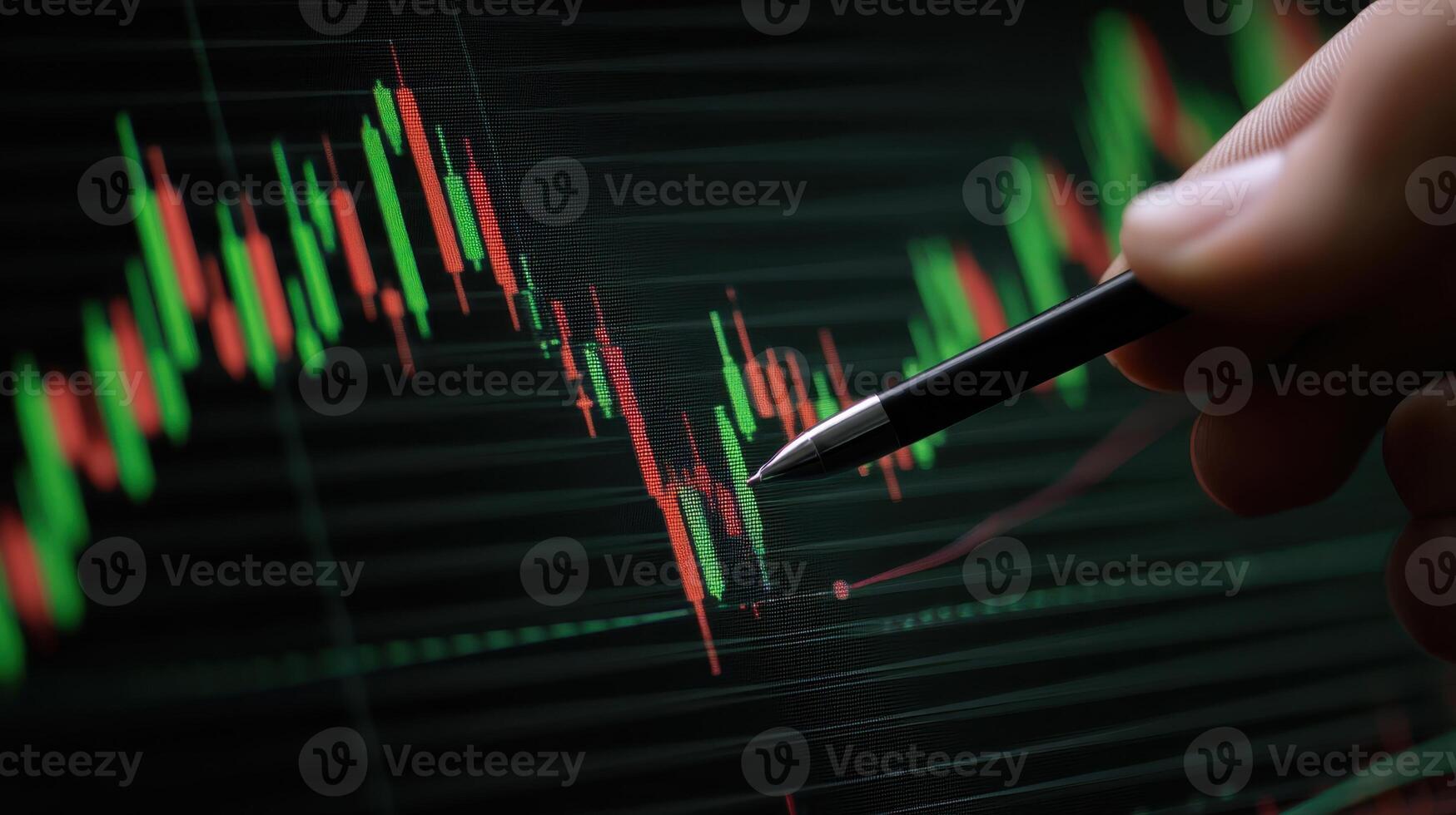 The detailed candlestick chart showcasing market trends and analyses for trading insights. photo