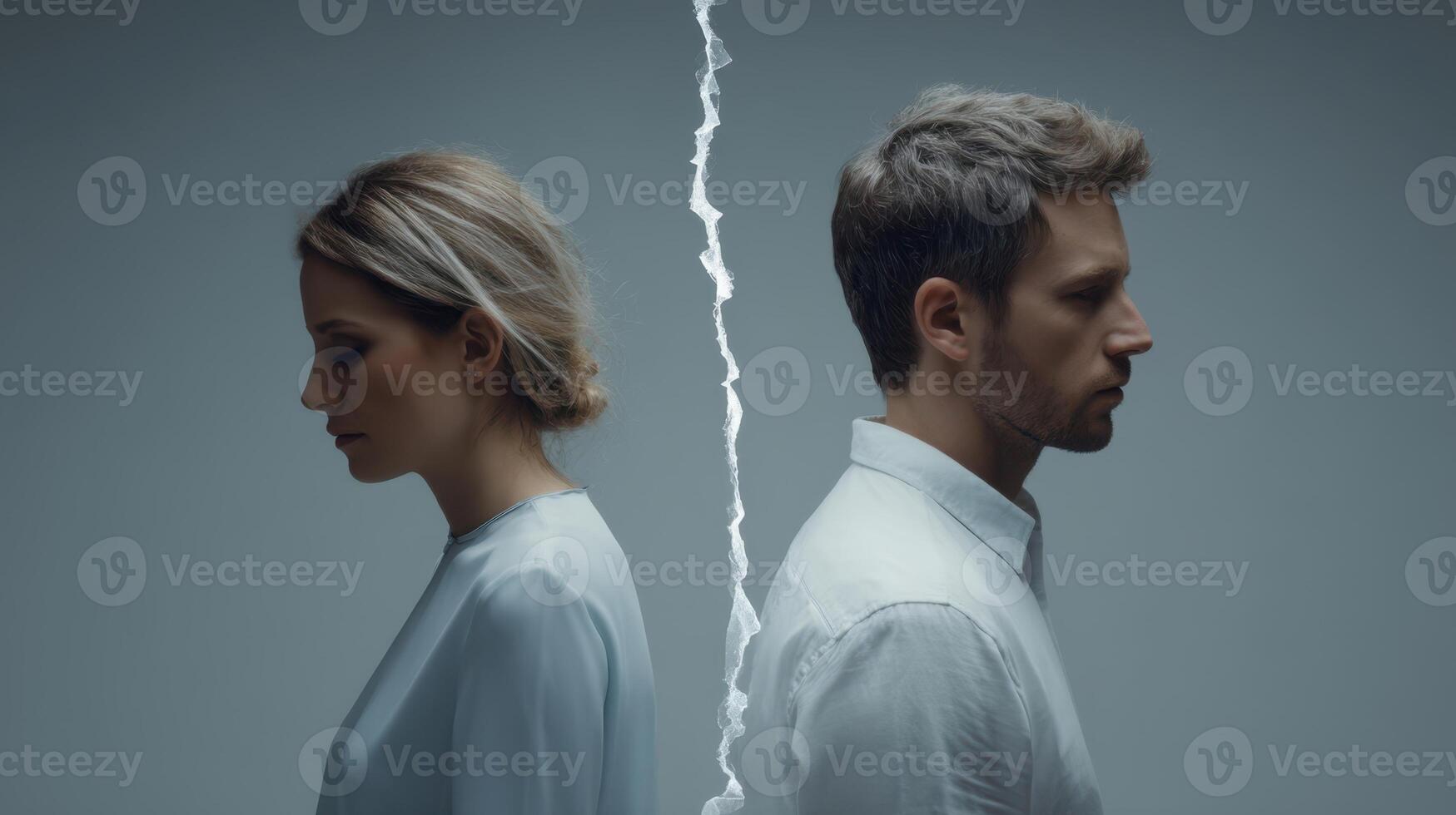 The Emotional Division Between a Couple Captured in a Studio Setting photo