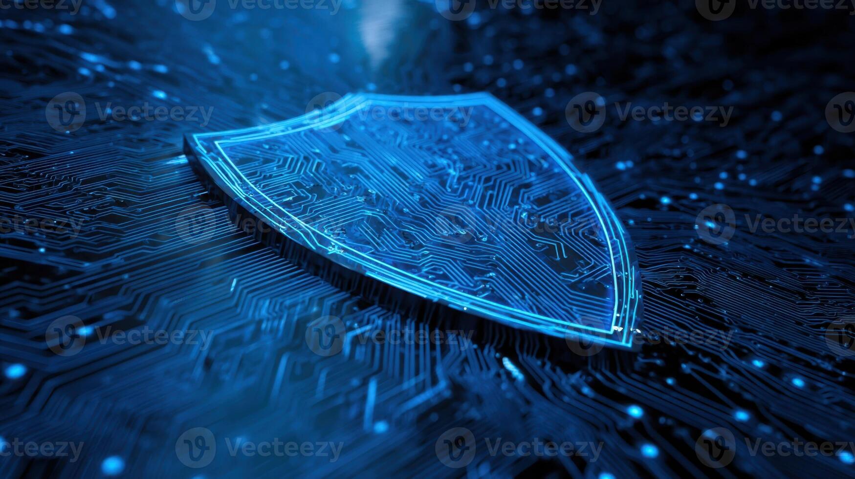 The Digital Shield Symbolizing Cybersecurity in a Connected World photo