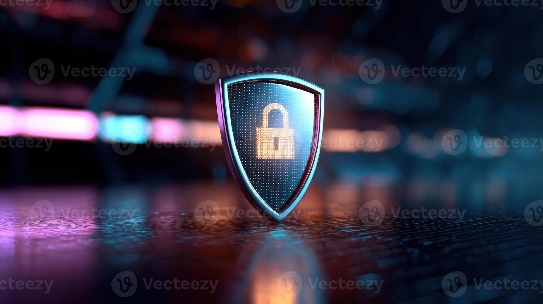 The Shield Icon Representing Digital Security and Protection in Technology photo