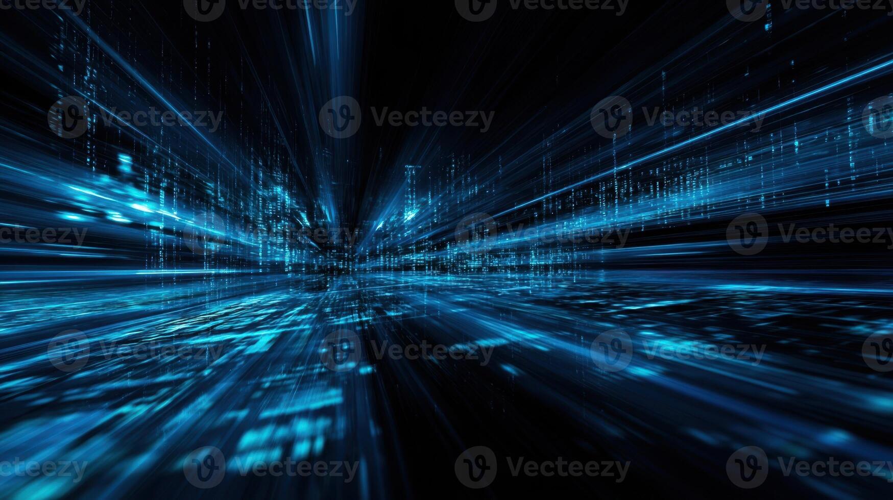 The Dynamic Flow of Lights in an Abstract Digital Landscape photo