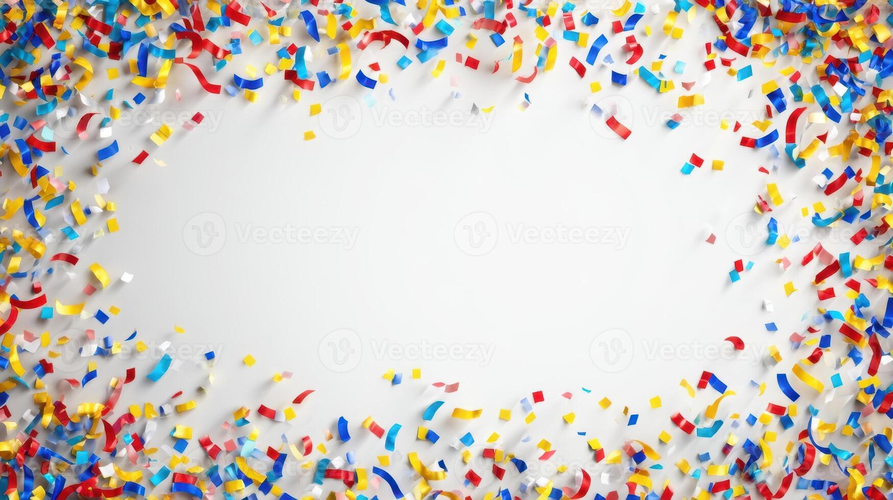 The festive confetti frame creating a joyful atmosphere for celebrations. photo