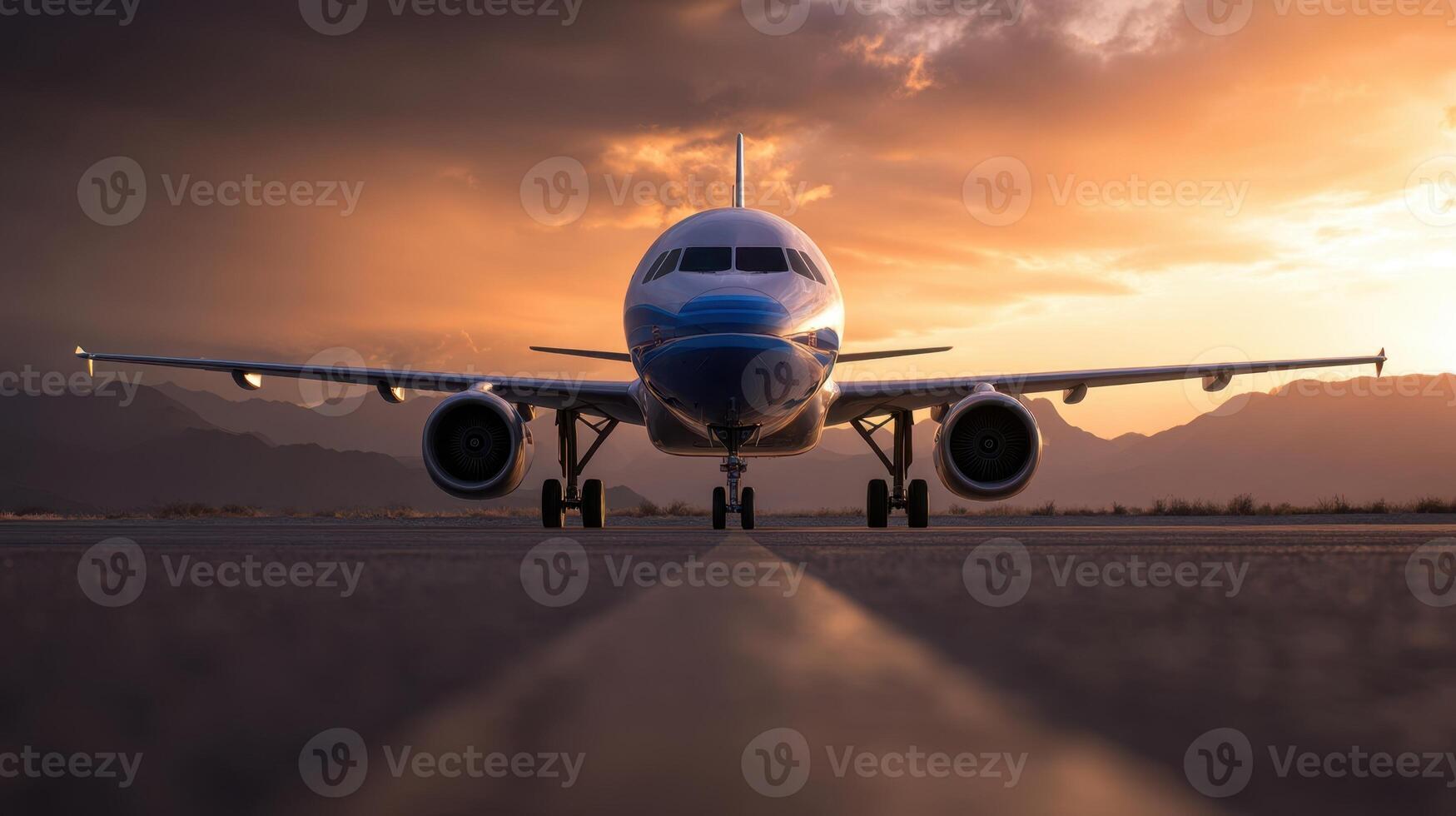 A large airplane on the runway photo