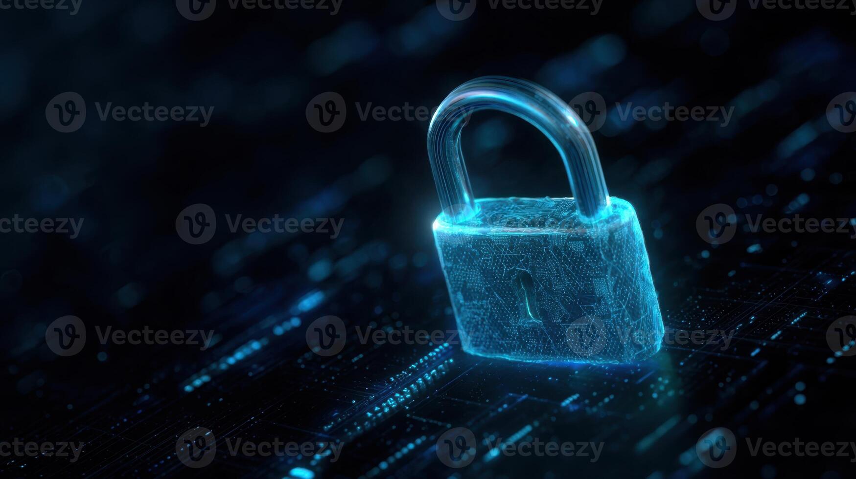 The digital lock symbolizing security in the modern technological landscape. photo