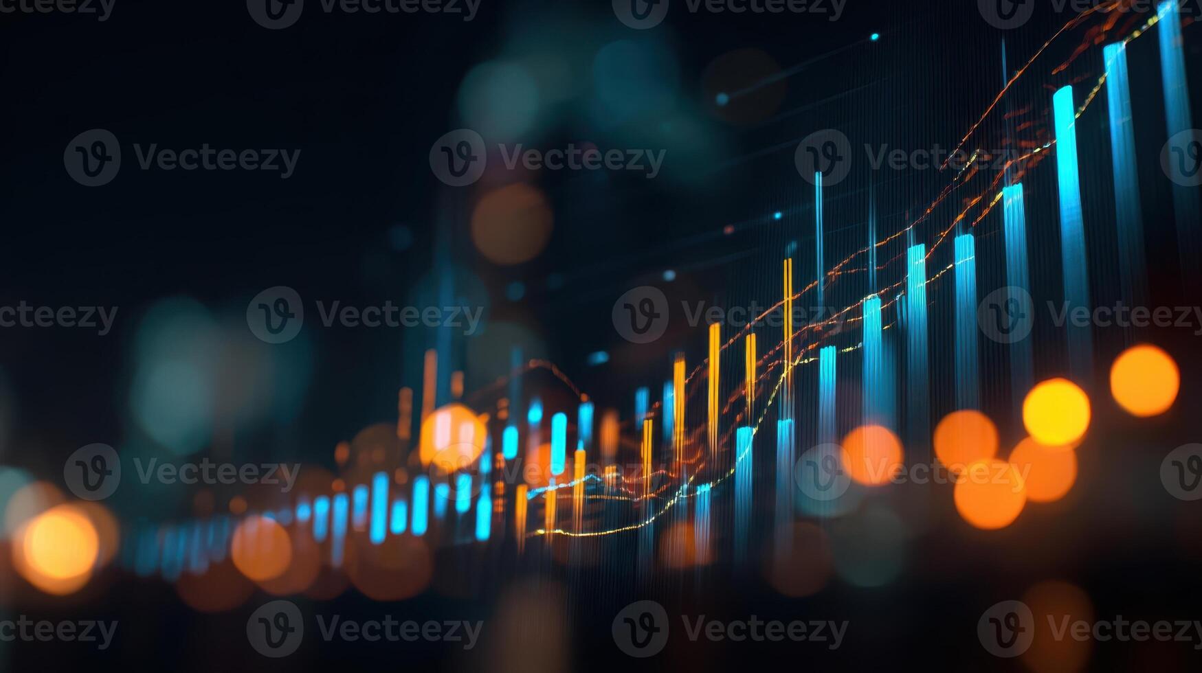 The dynamic financial graph with illuminated trends and vibrant data visualization. photo