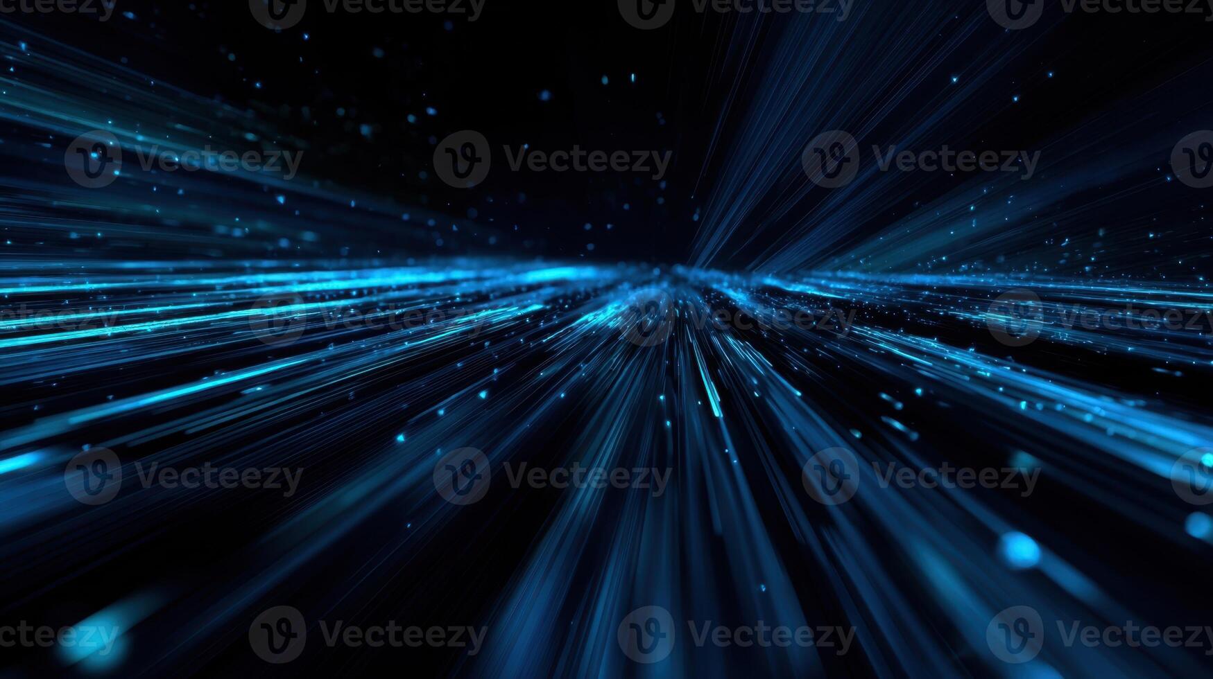 The breathtaking blue light streaks creating a dynamic motion effect. photo