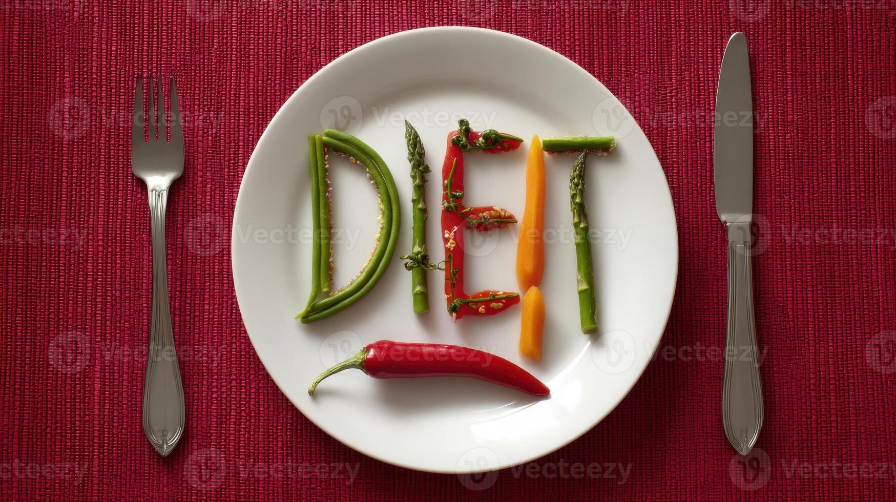 The Diet Displayed with Colorful Vegetables on a White Plate photo