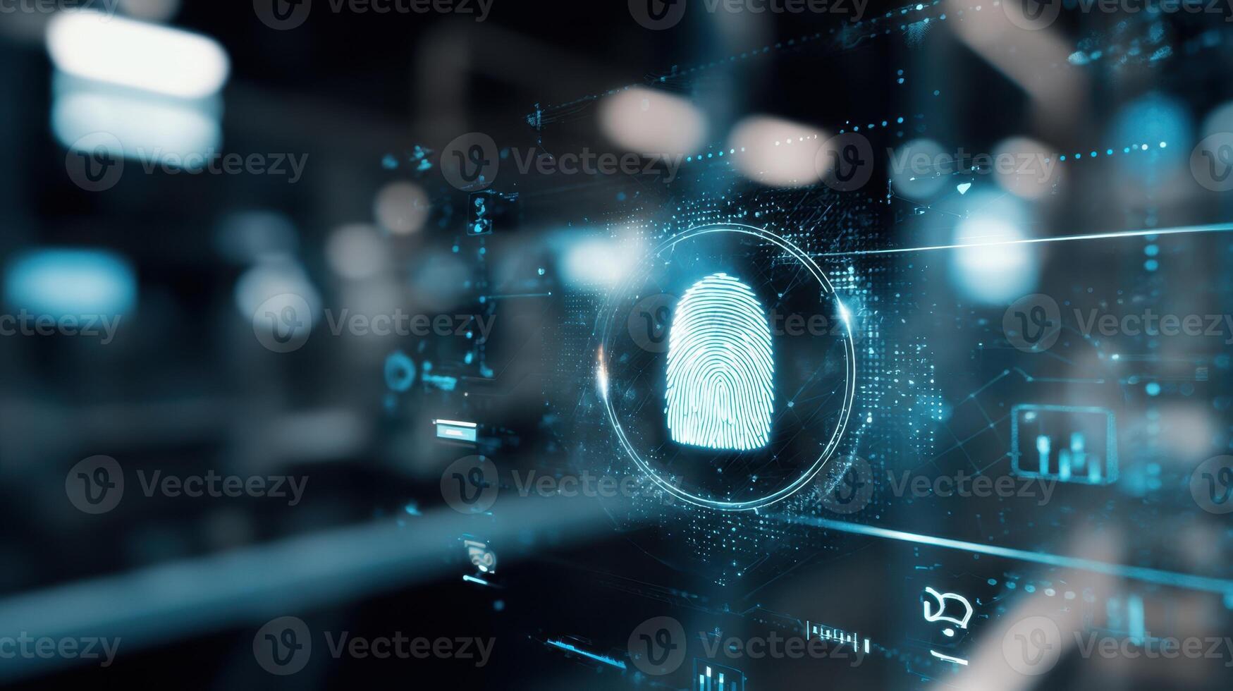 The Digital Fingerprint Depicting Advanced Biometric Security Technologies photo