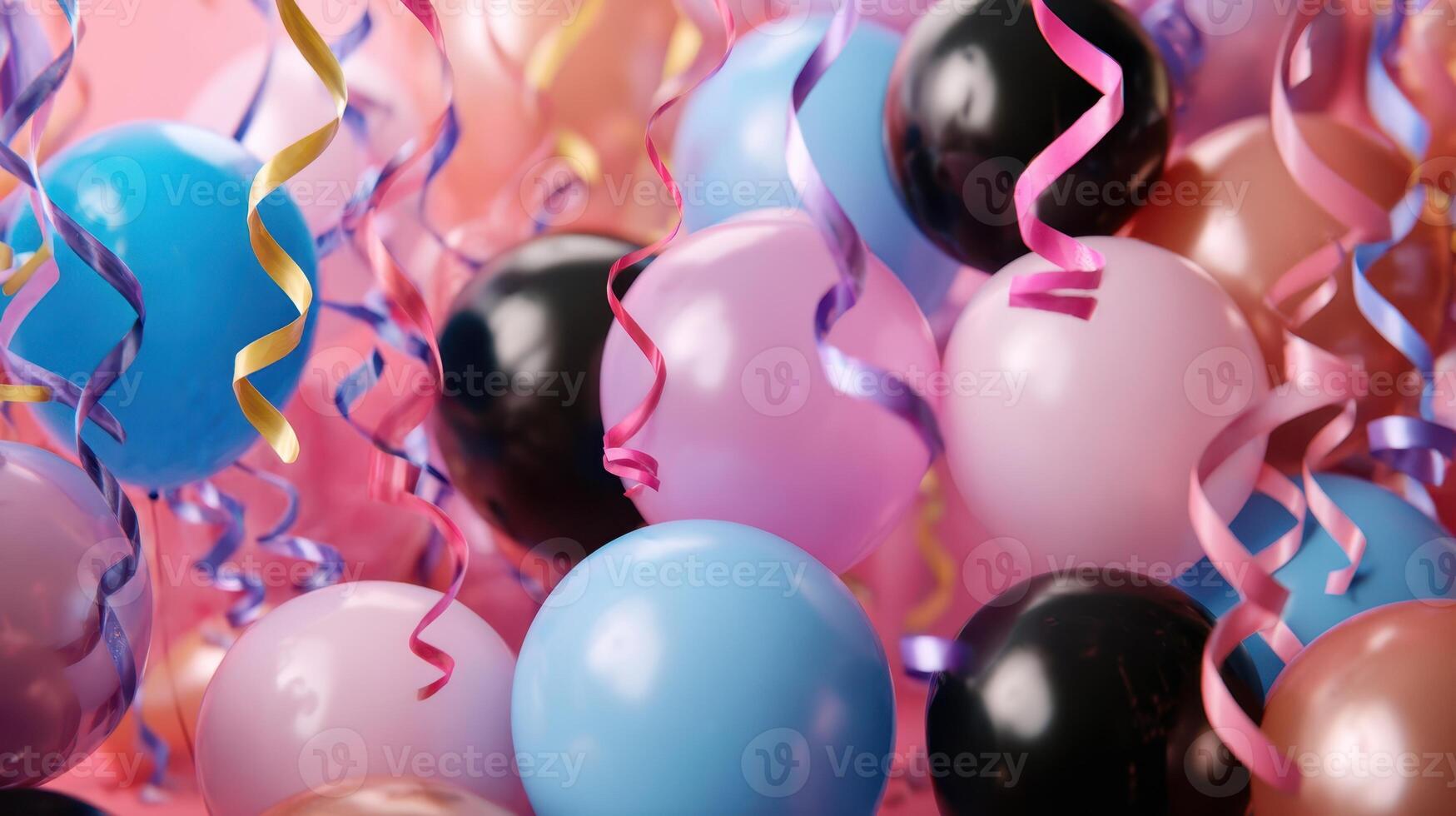 The vibrant assortment of balloons creating a festive party atmosphere photo