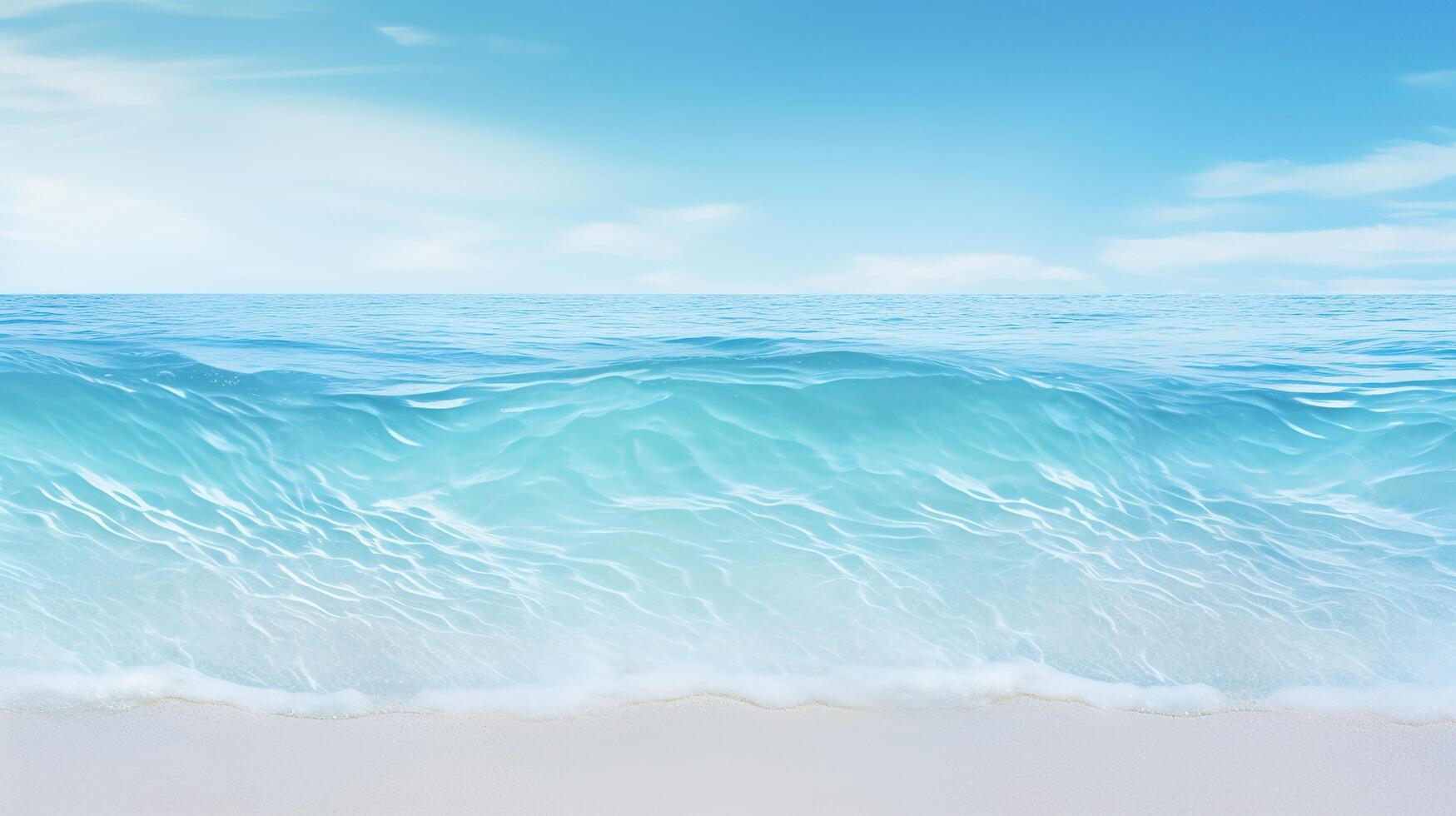 Sea waves on the beach with a blue sky photo