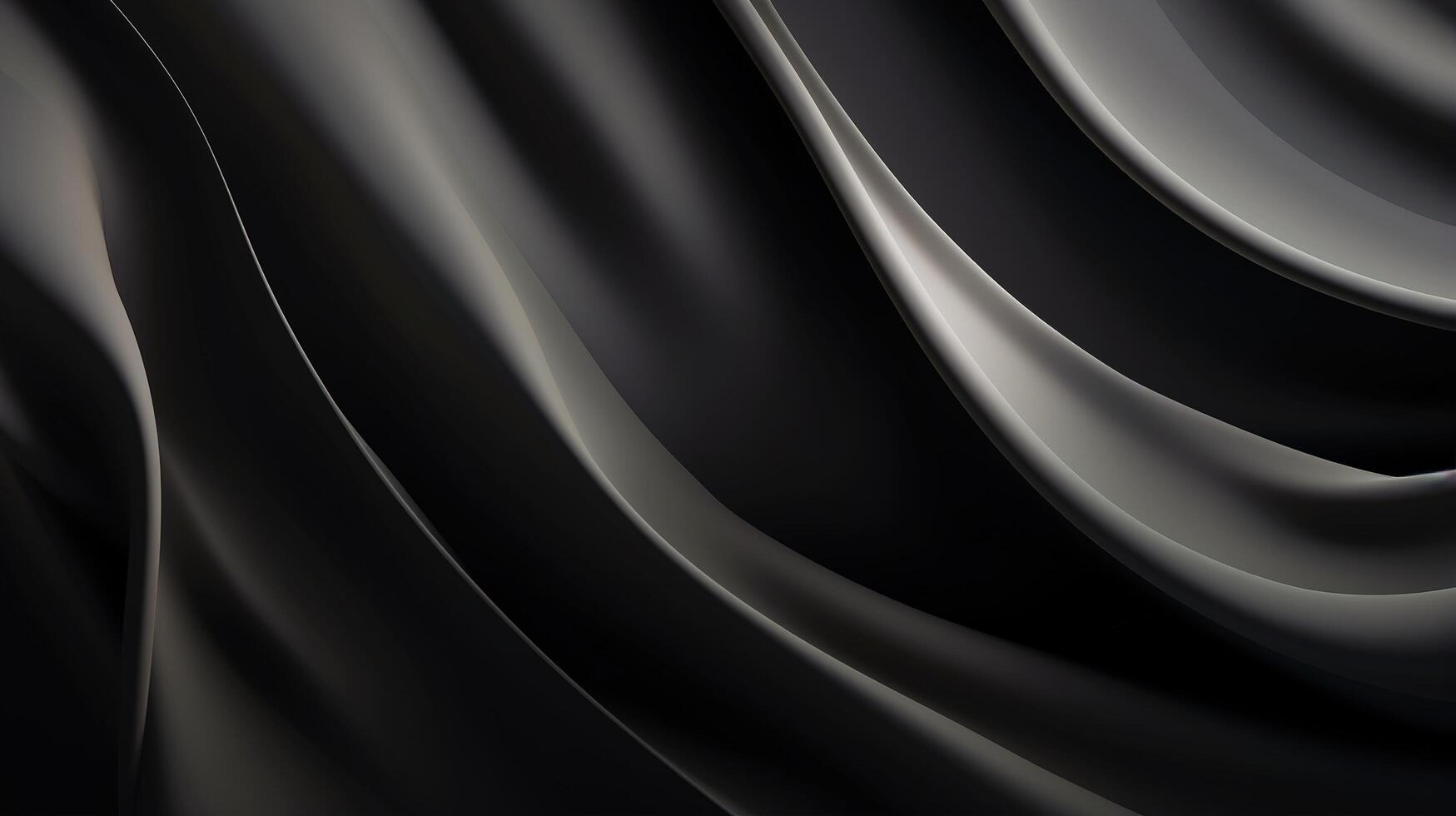 Black silk fabric background with folds photo