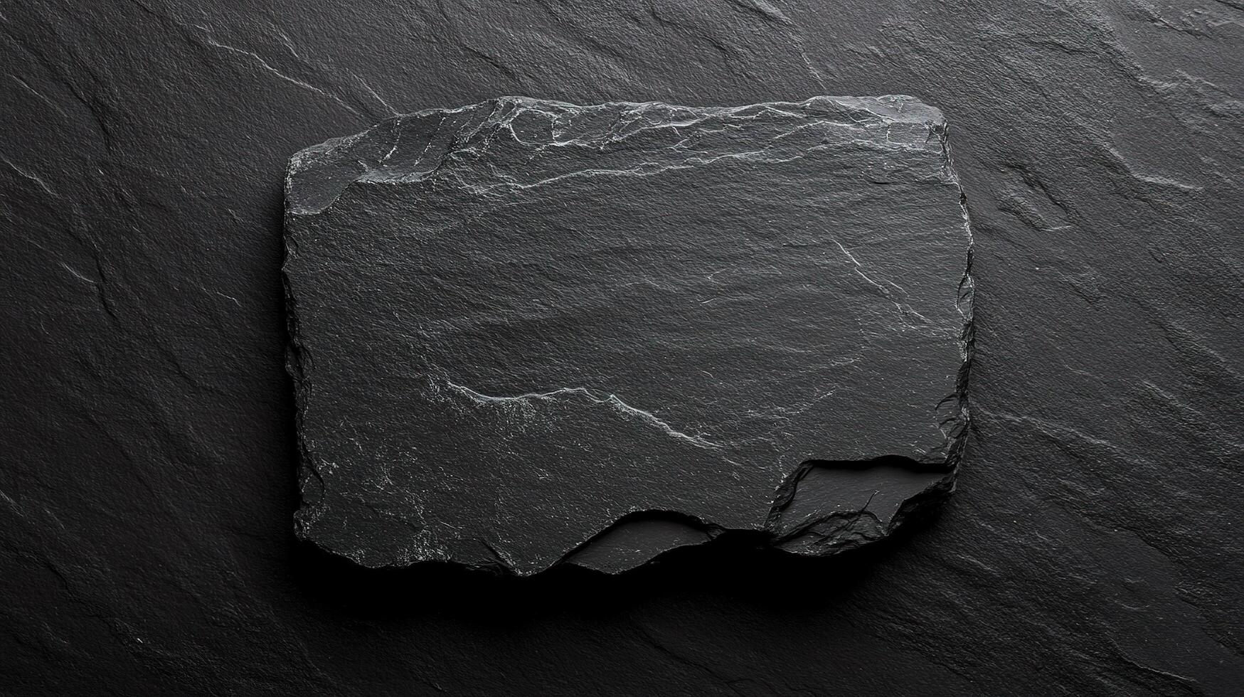 A piece of slate on a black background photo