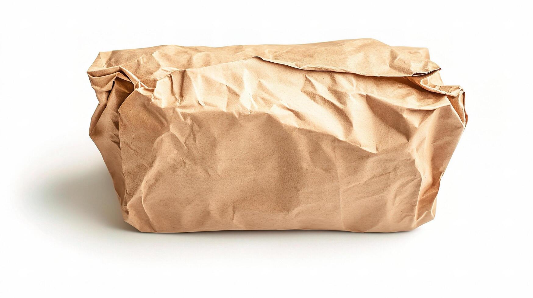 A brown paper bag on a white surface photo