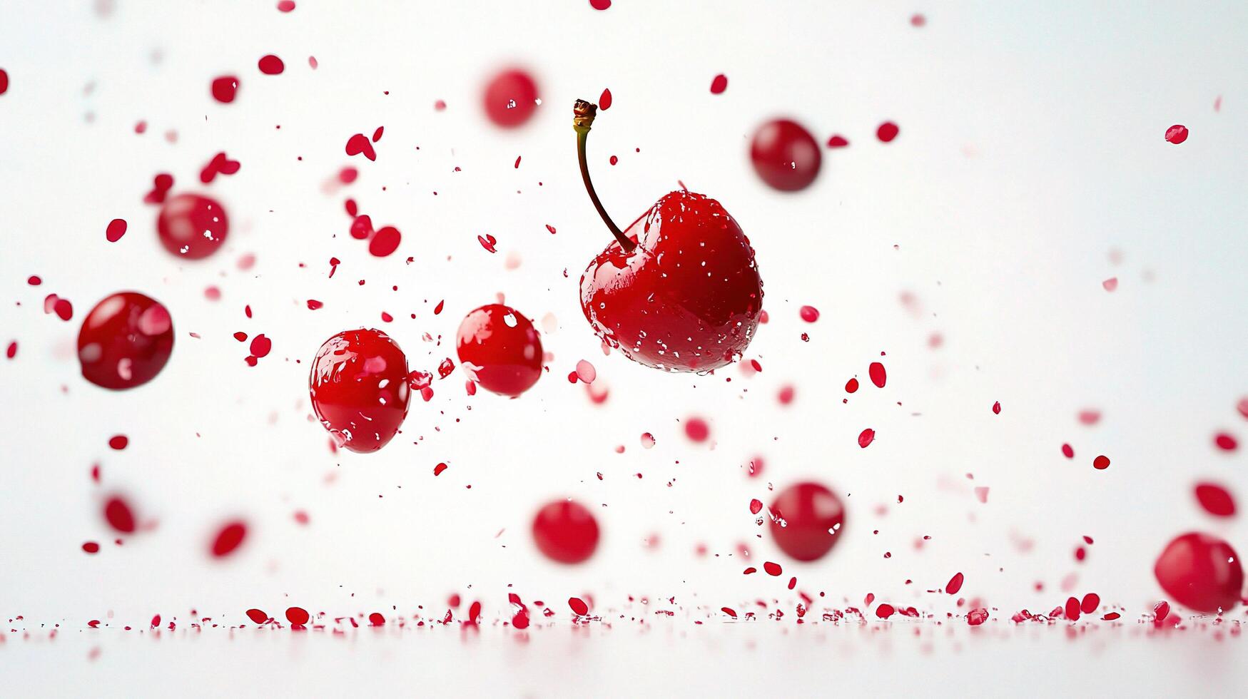 Cherries falling from the sky photo