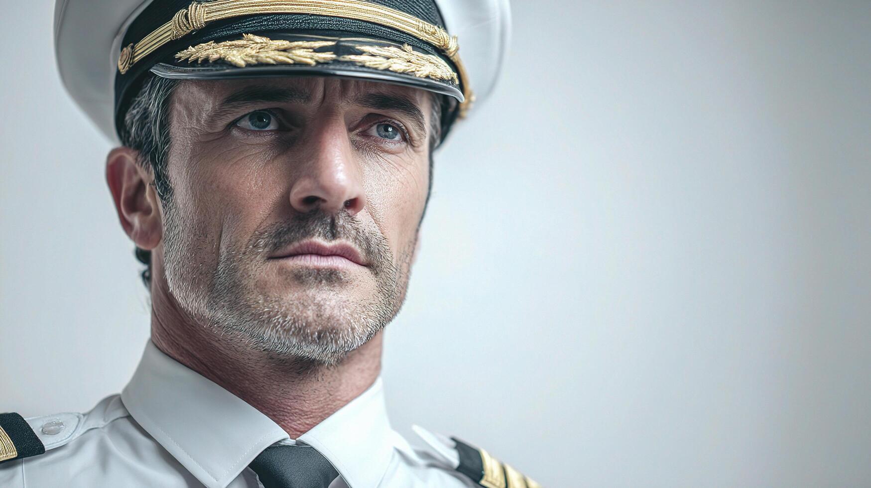 A man in a uniform with a hat on photo