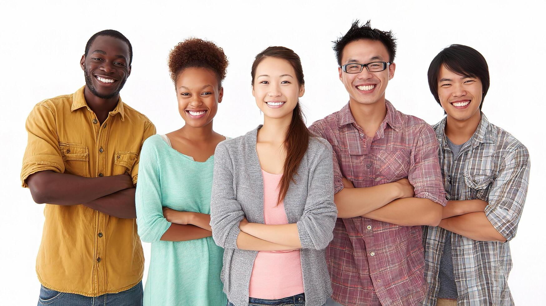 A group of young people standing together photo