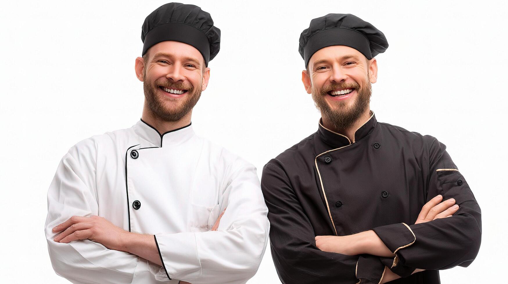 Two male chefs posing for the camera photo