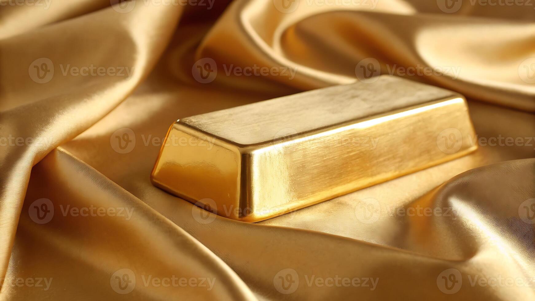 gold bar on satin cloth photo