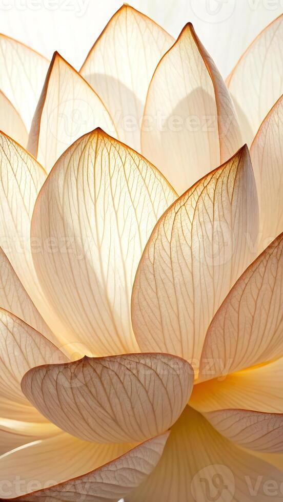 a close up of a lotus flower with a lot of petals photo