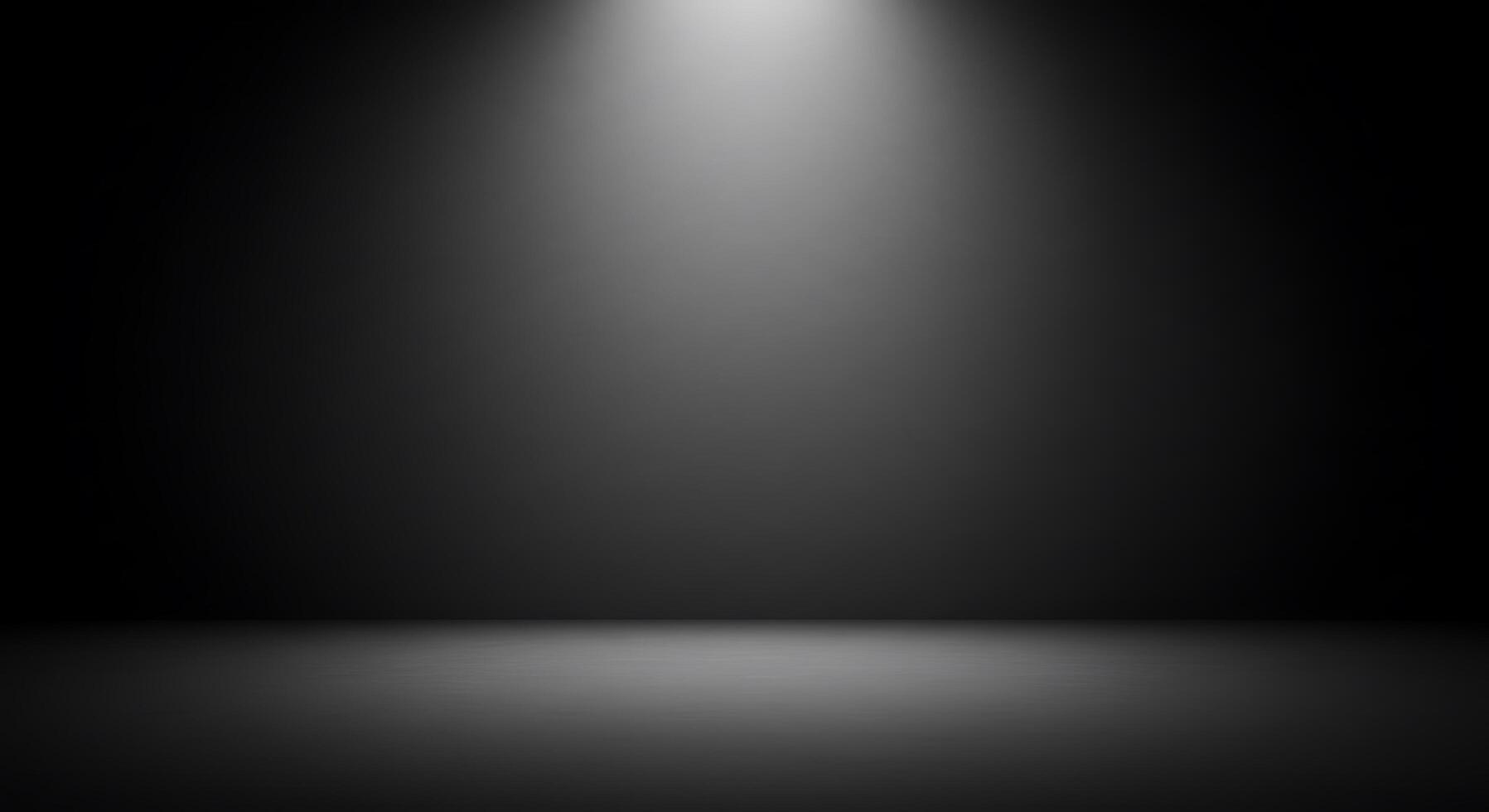 Empty black room with spotlight and spotlight photo