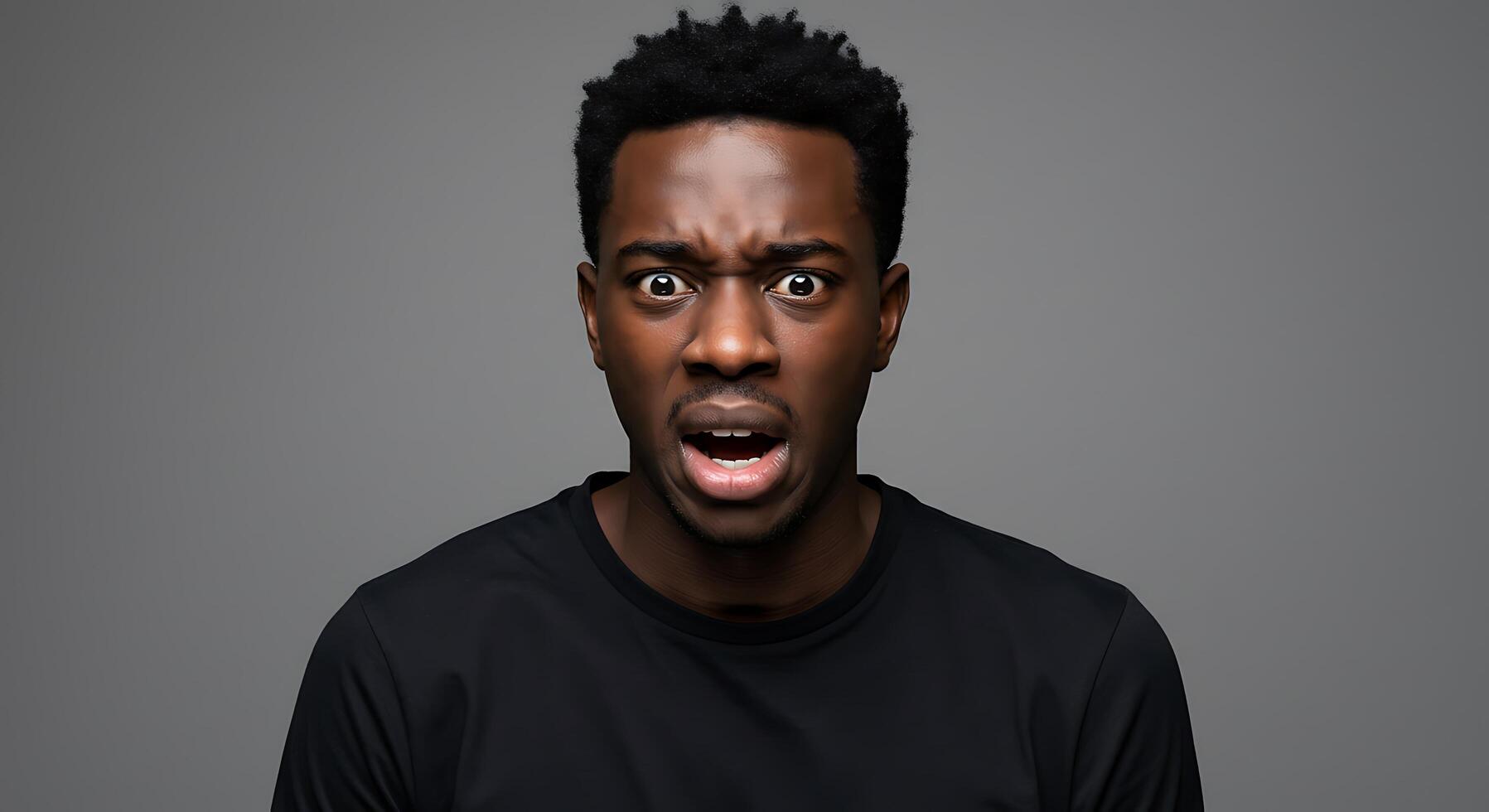 A man with a shocked expression on his face photo