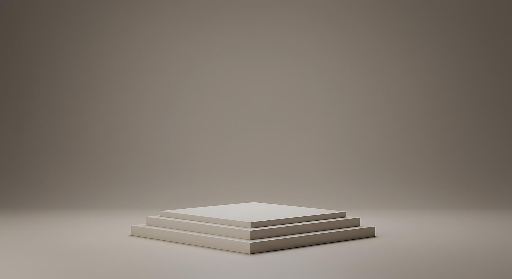 An empty pedestal on a gray background photo