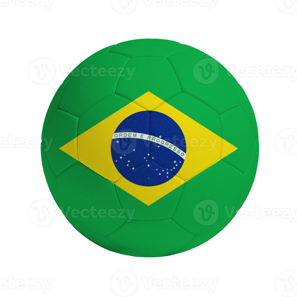 Soccer ball with flag of Brazil png
