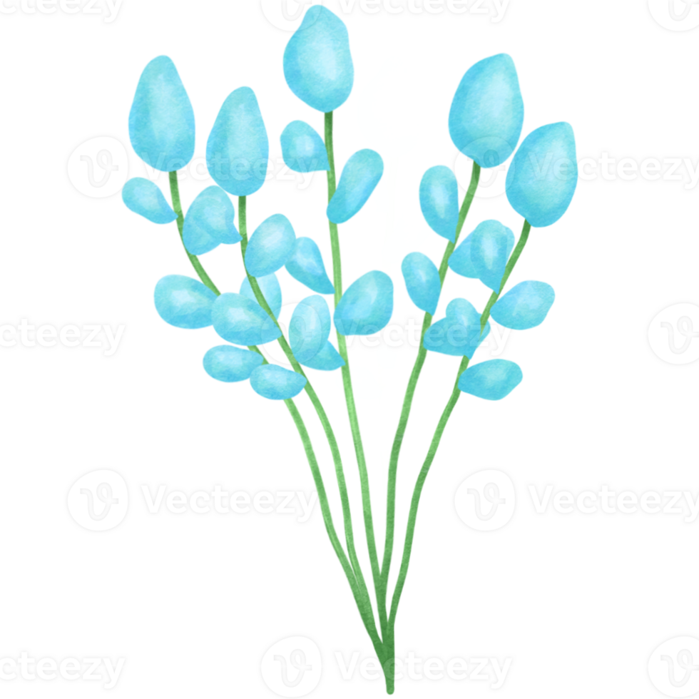 blue flowers on transparent background clip art png