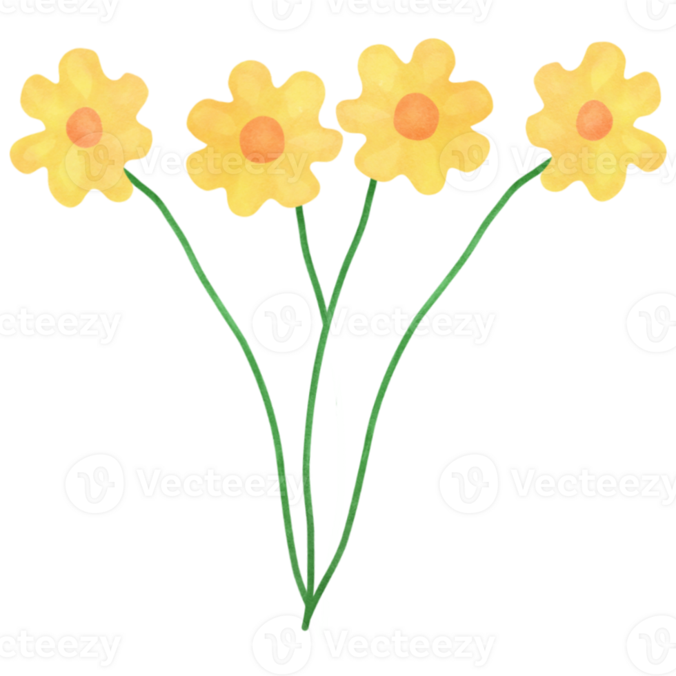 yellow flowers clip art cute blossom png
