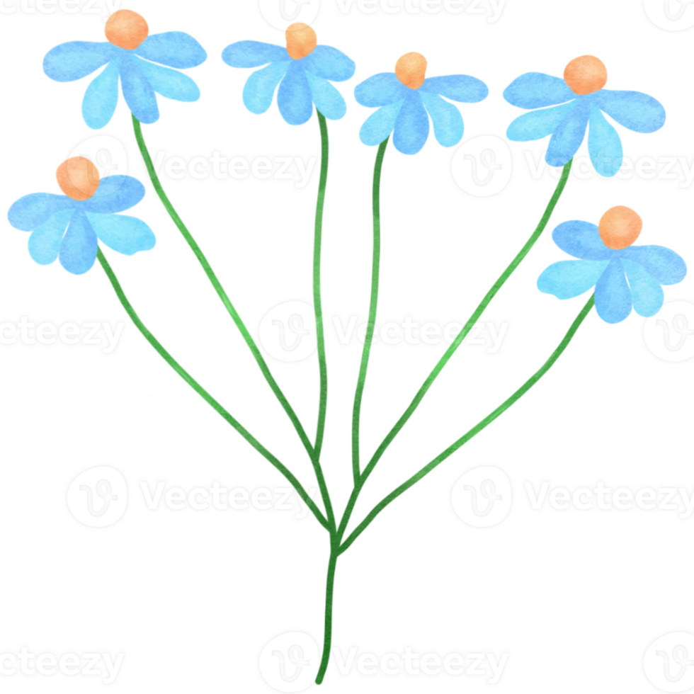 blue flowers clipart bouquet png