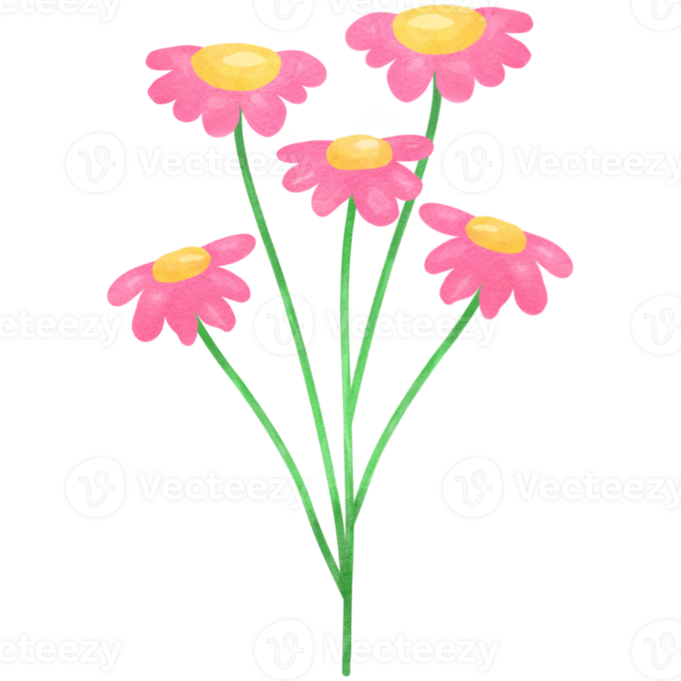 pink flowers clip art cute png