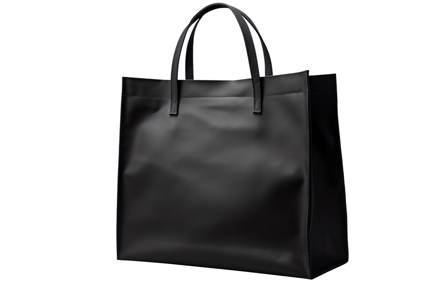 Black paper shopping bag isolated on transparent background png