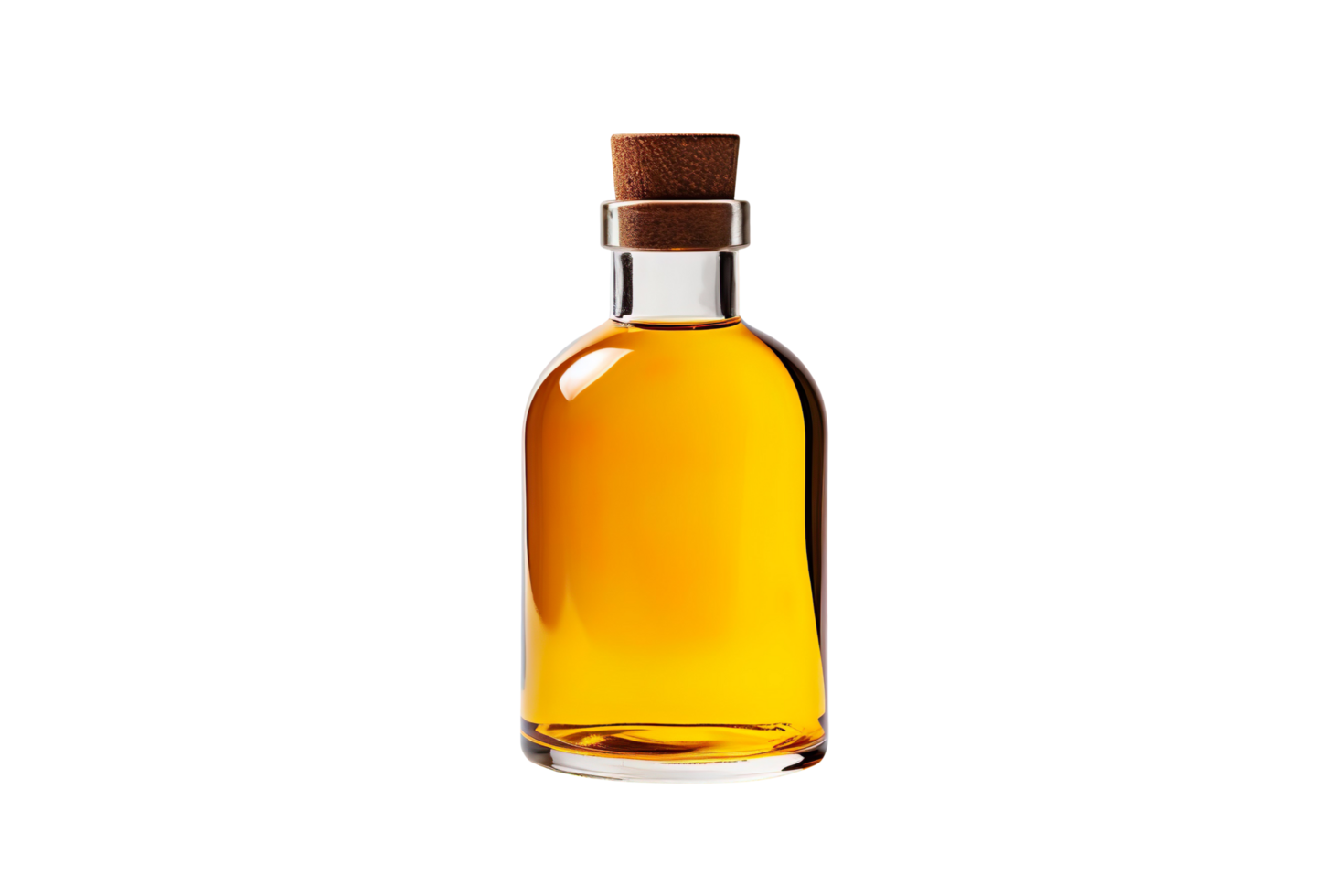 Bottle of essential yellow oil isolated on transparent background png