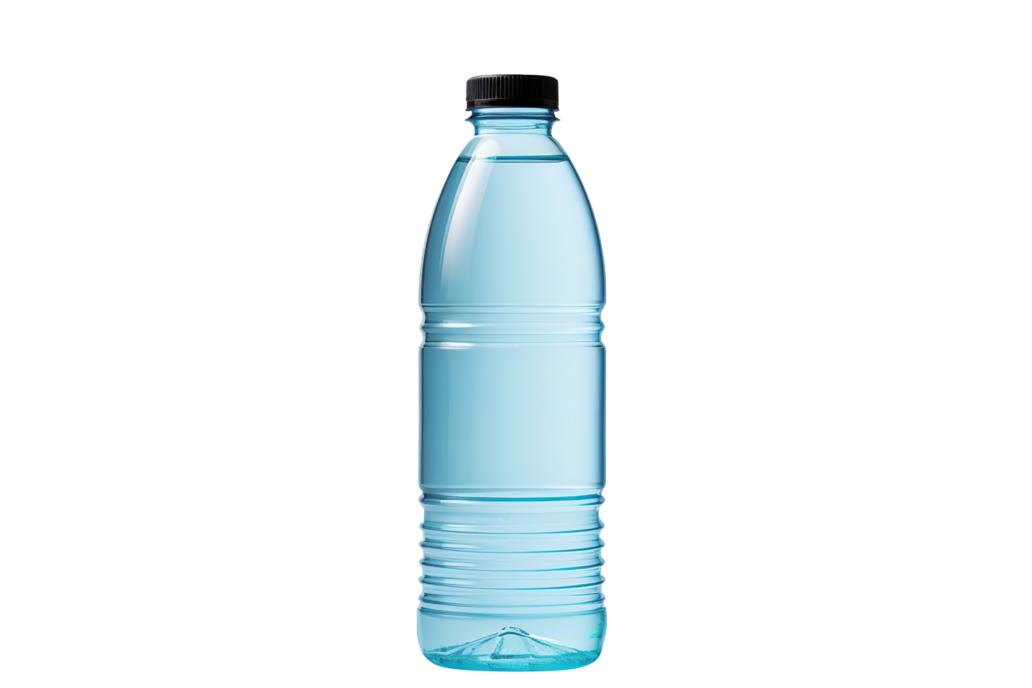 blue plastic water bottle isolated on transparent background png