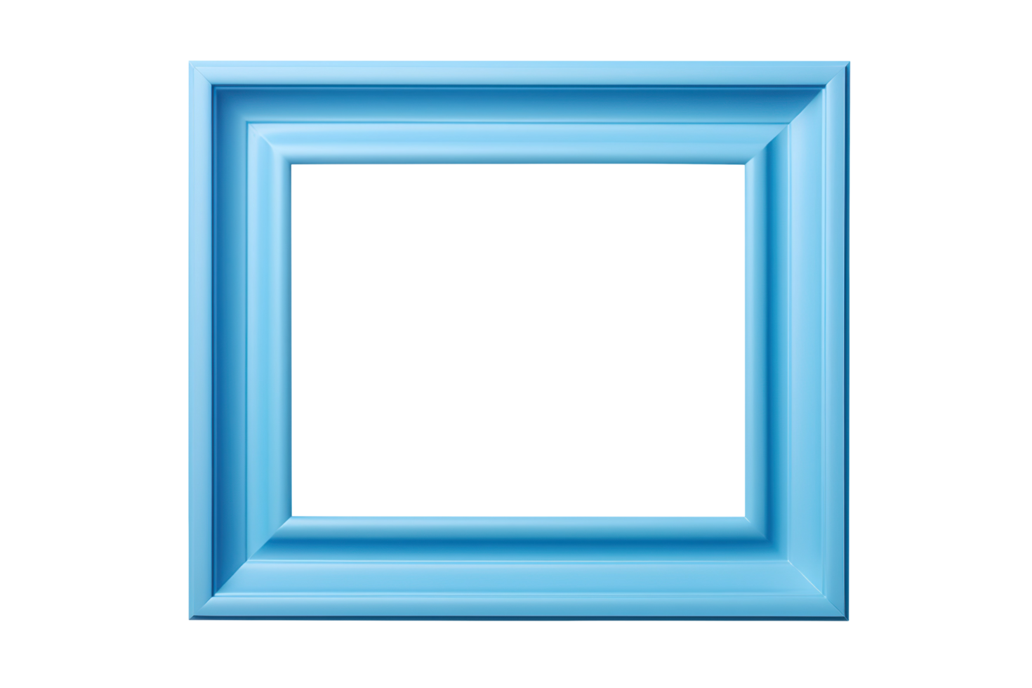 Blue square frame isolated on transparent background png