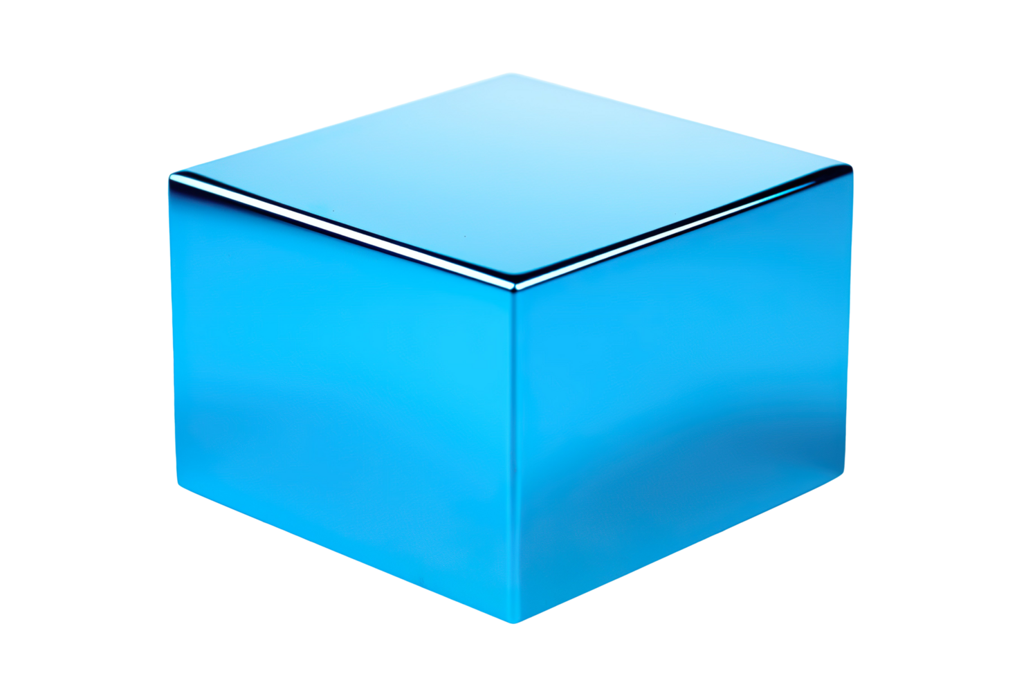 Blue metallic block isolated on transparent background png