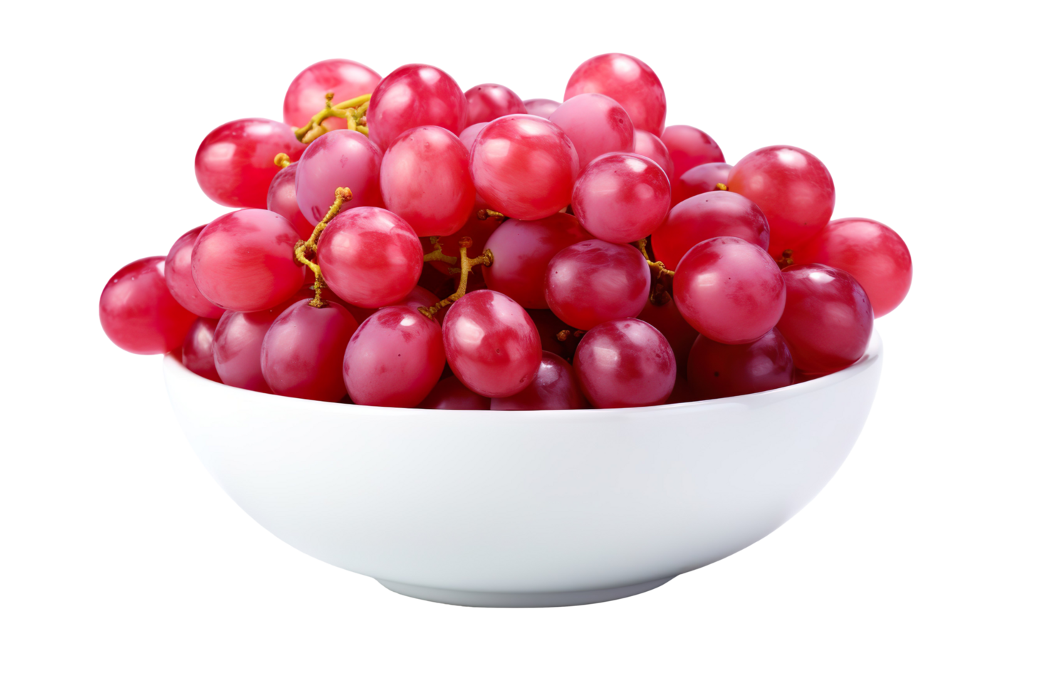 bowl of red grapes isolated on transparent background png