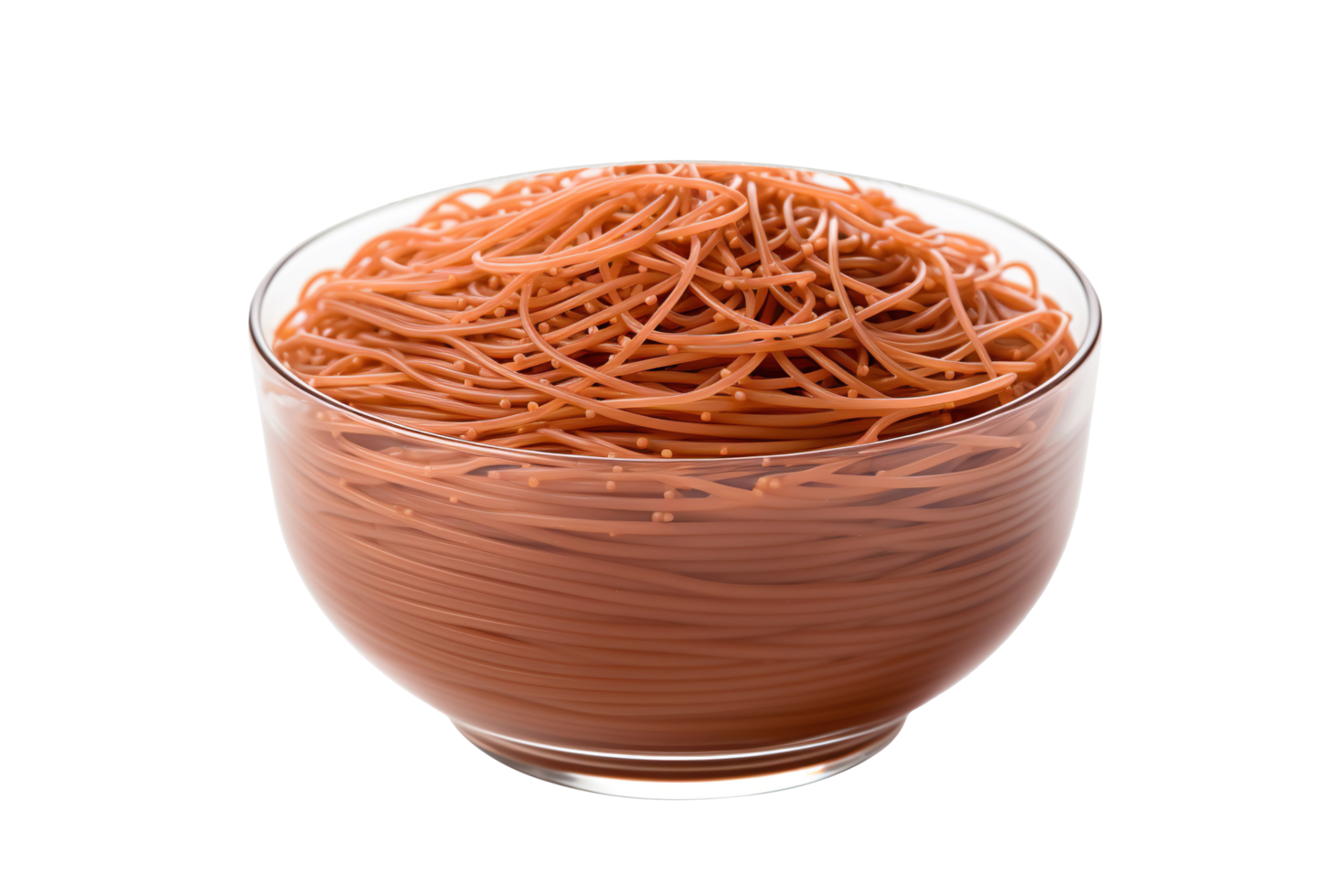 brown spaghetti and buckwheat in cup isolated on transparent background png