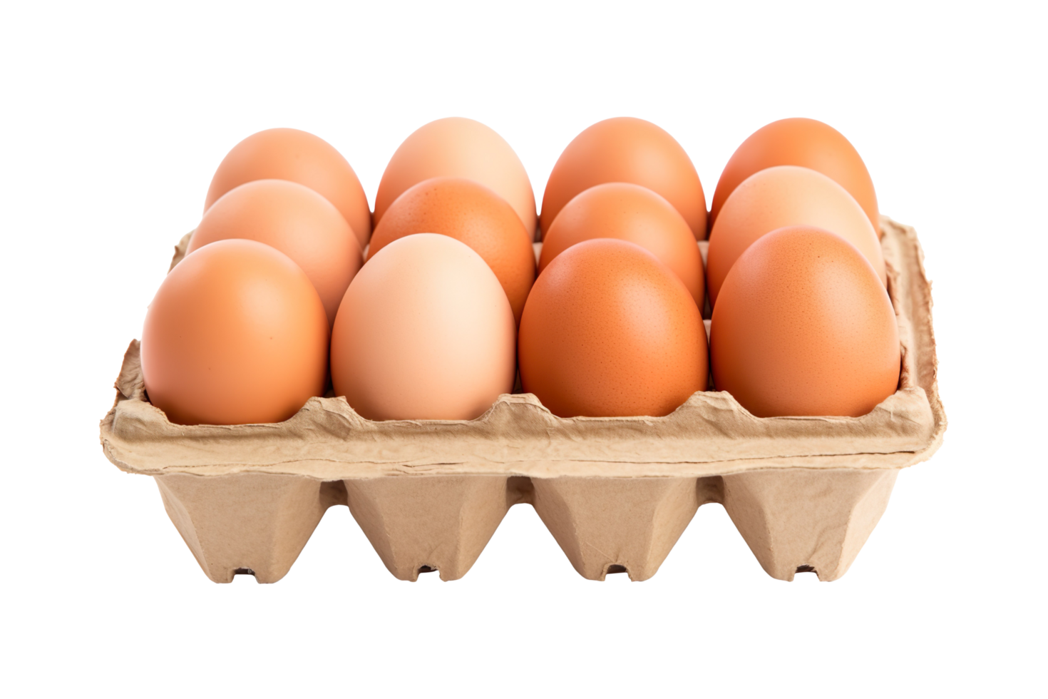 Box with eggs isolated on a transparent background png