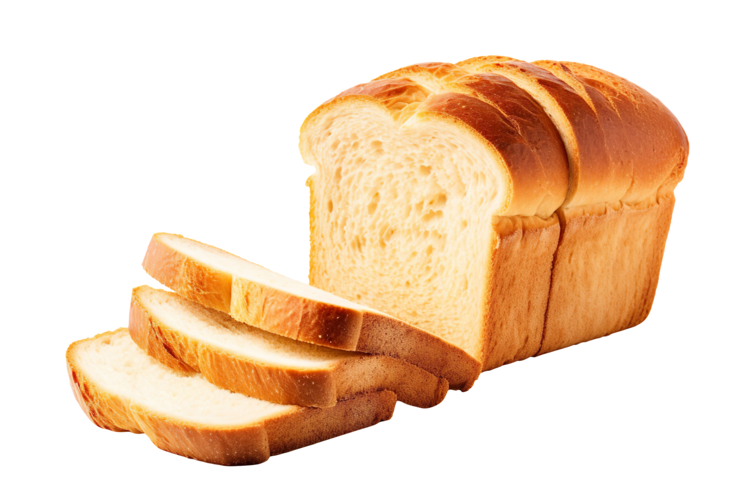 Bread loaf sliced isolated on transparent background png