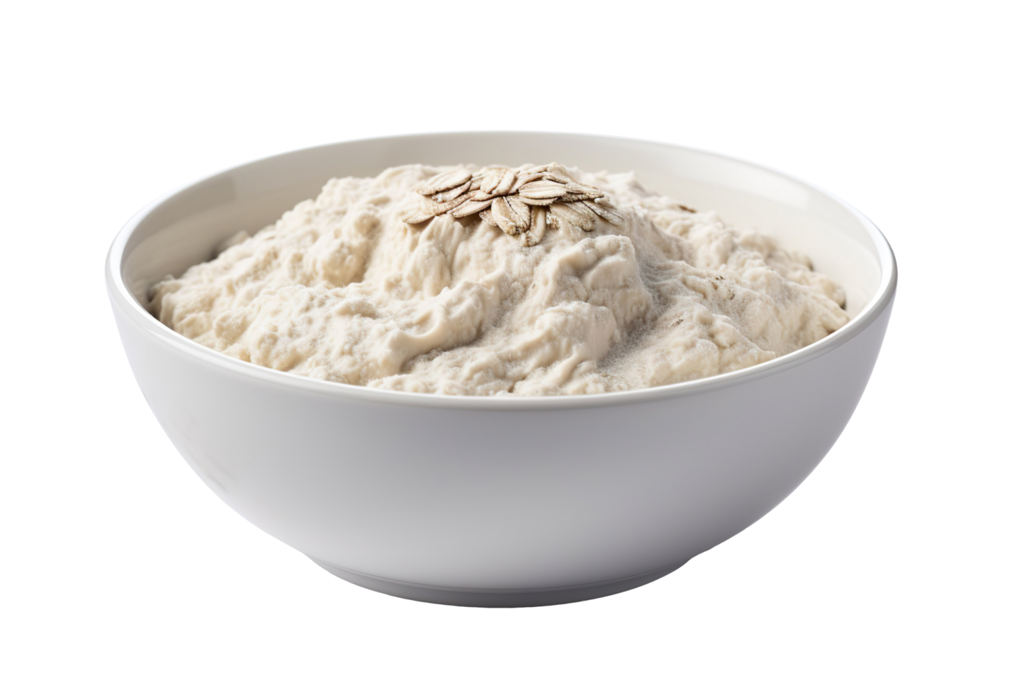 Bowl of oats porridge isolated on transparent background png
