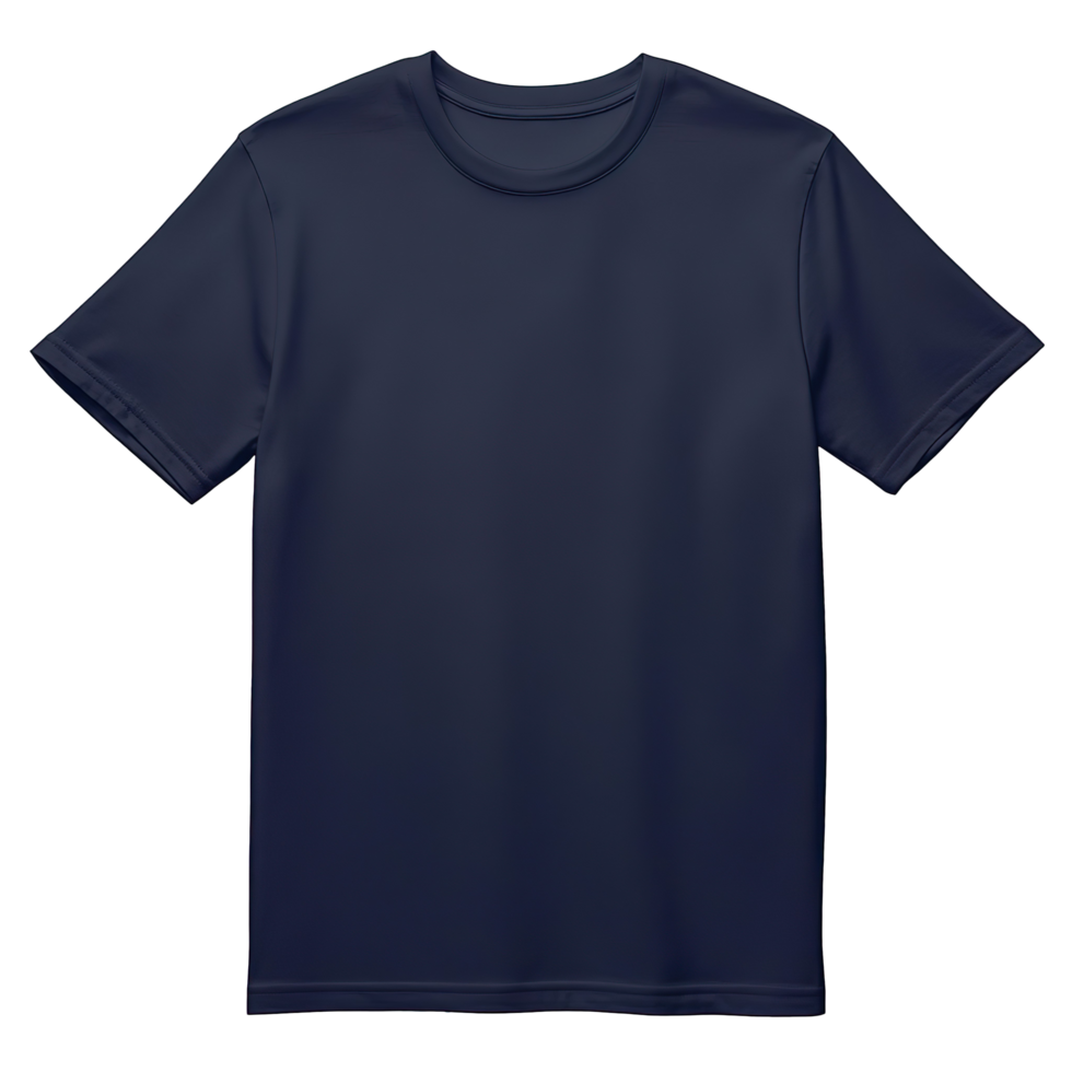 blank navy blue t shirt mockup isolated on a transparent background png