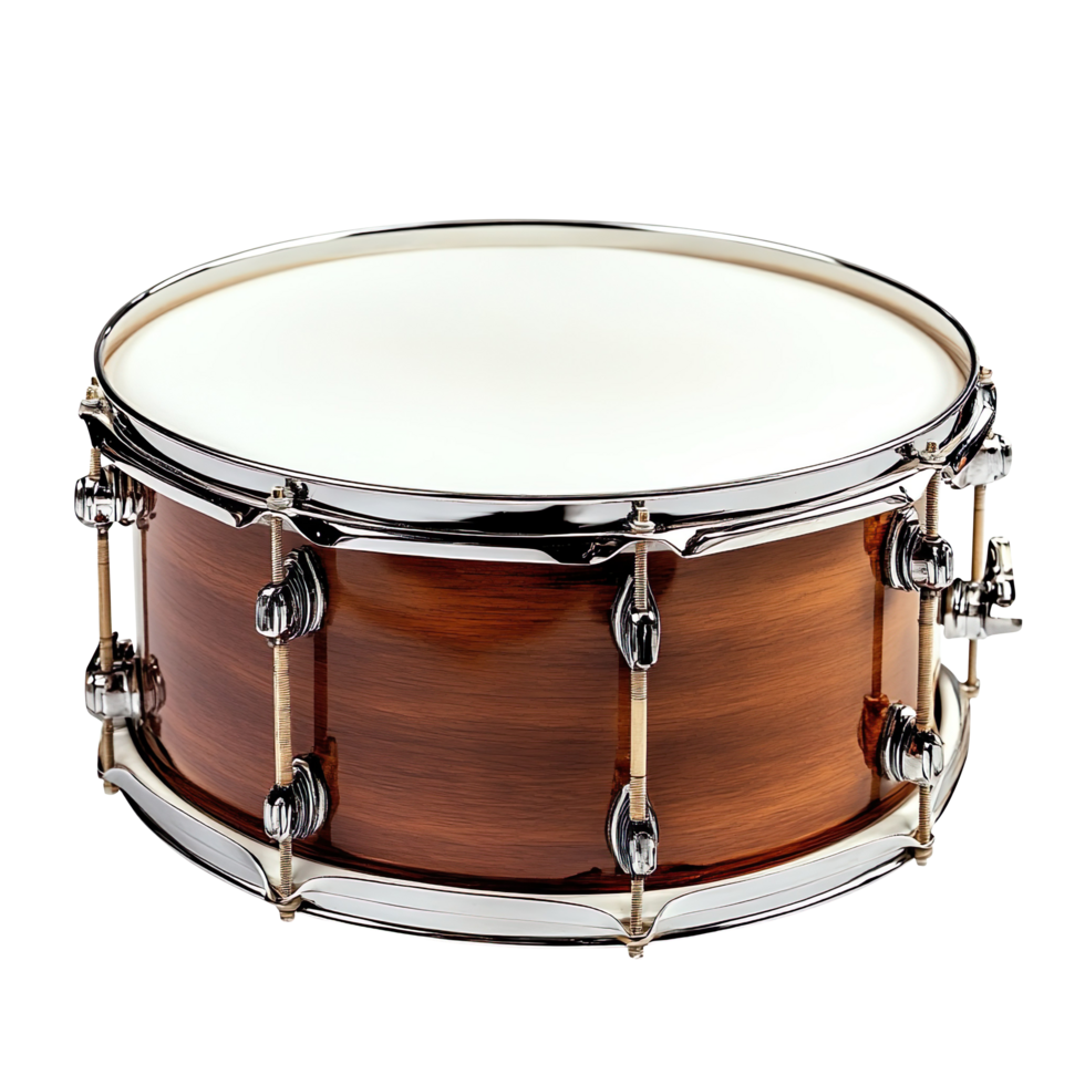 A close up of a drum isolated on a transparent background png