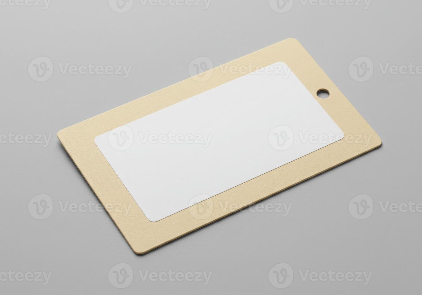 A blank white card on a yellow background photo